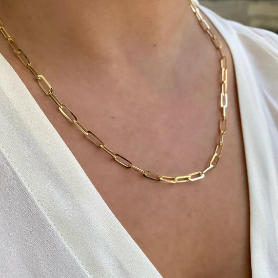 14k YGF Paperclip Chain