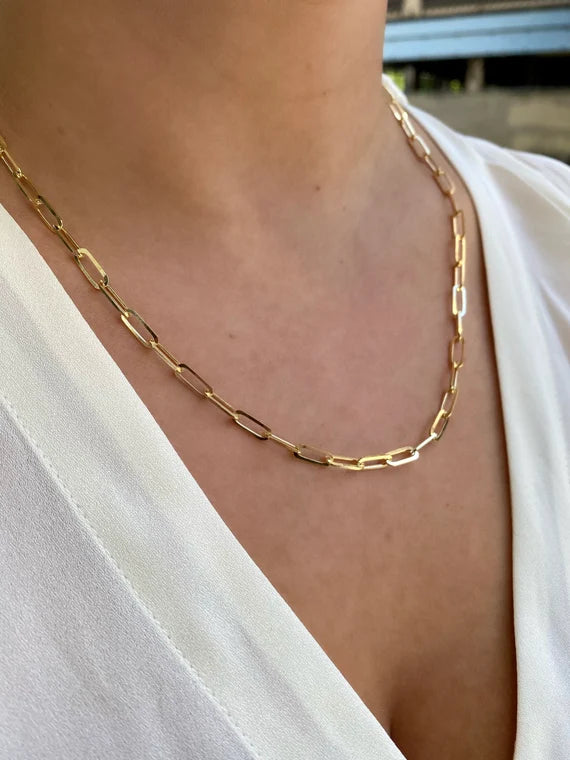 14k YGF Paperclip Chain
