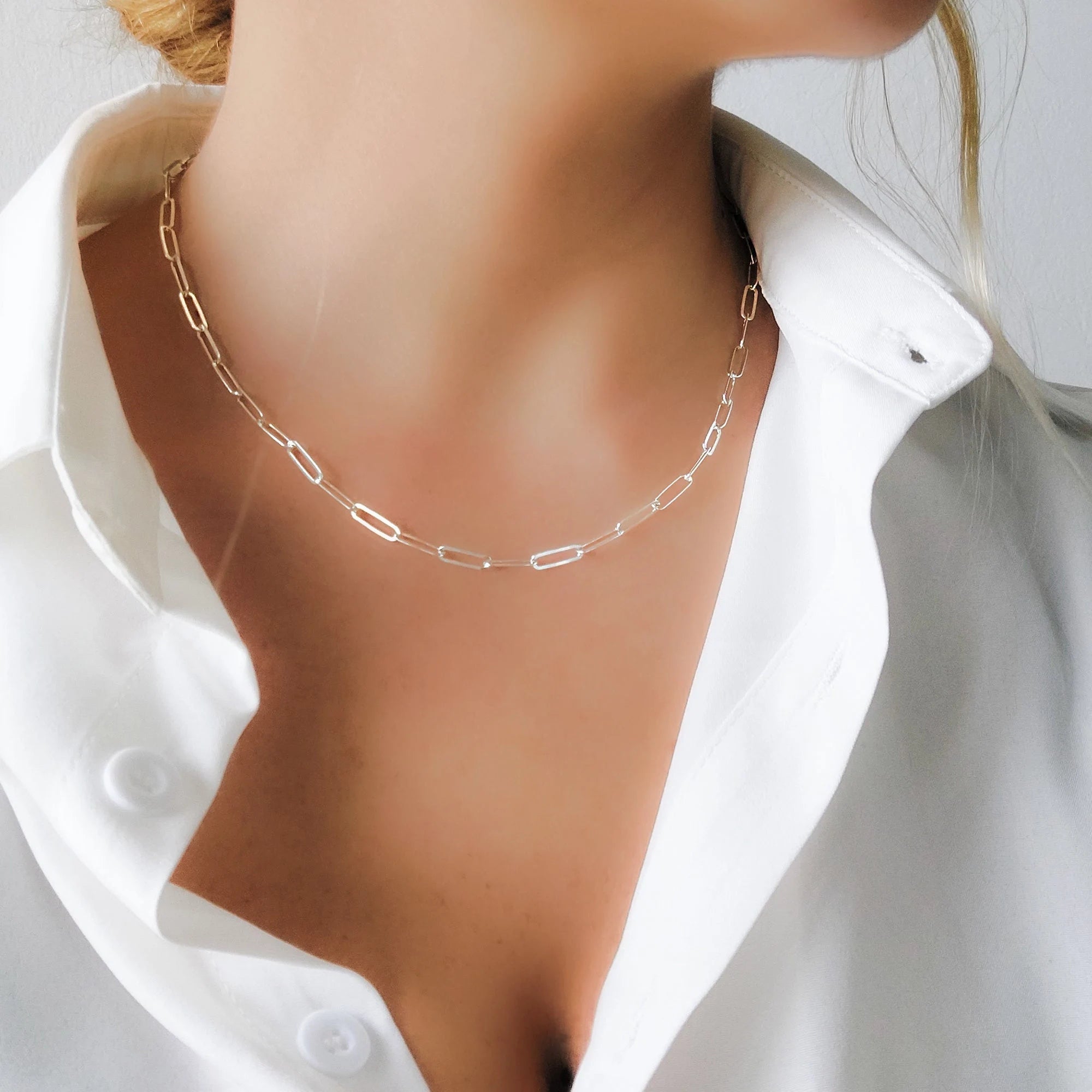 14k WGF Paperclip Chain